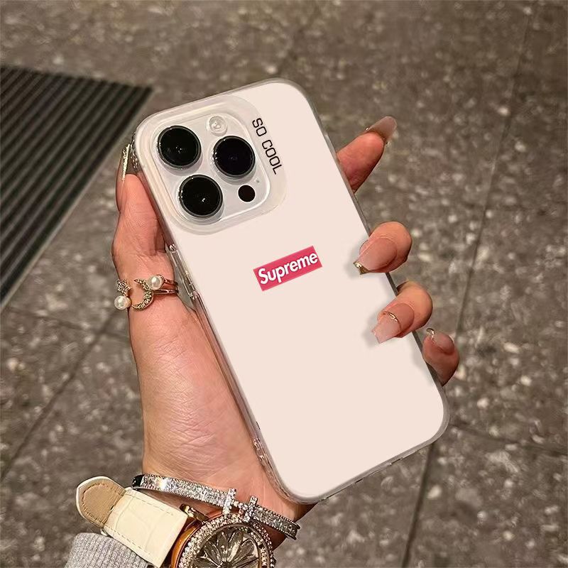 シュプリーム風 iphone 15/16 pro ケース